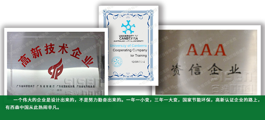 西森雷達物位計榮譽(yù)證書(shū)