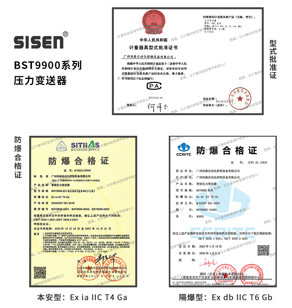 單晶硅遠傳差壓變送器防爆證書(shū)